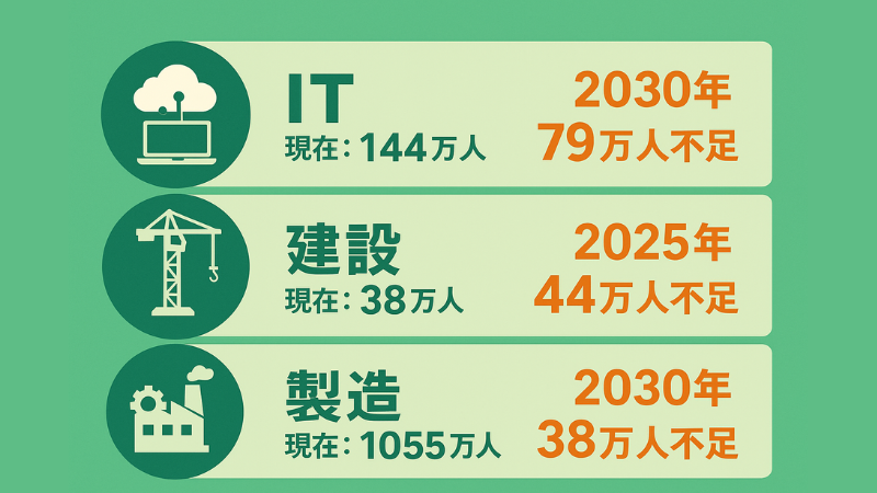政府が公開している、エンジニア業界の人材不足予想